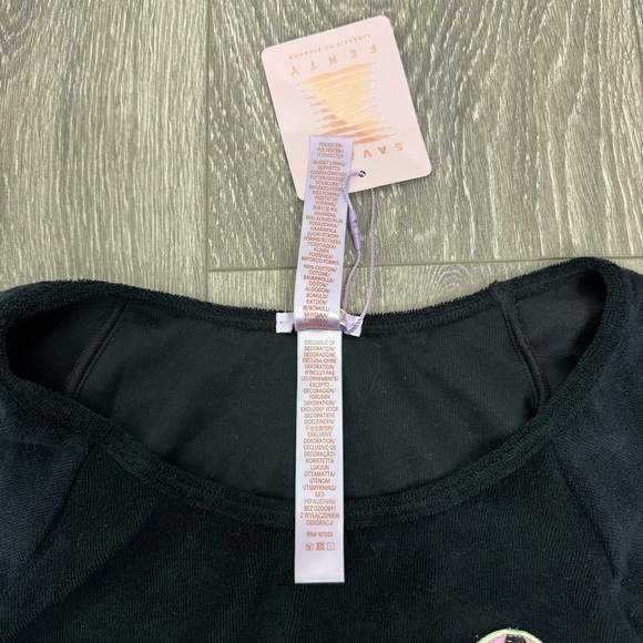 Savage X Fenty 70s Ruched Terry Thong Teddy Bodysuit Black Size XL NWT - Picture 8 of 12